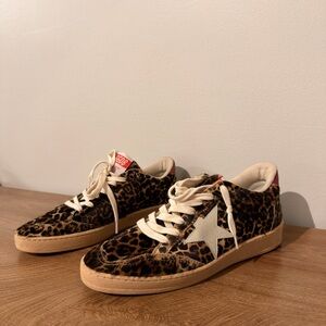 Golden Goose Leopard Print Ballstar Sneakers OFF SIZE